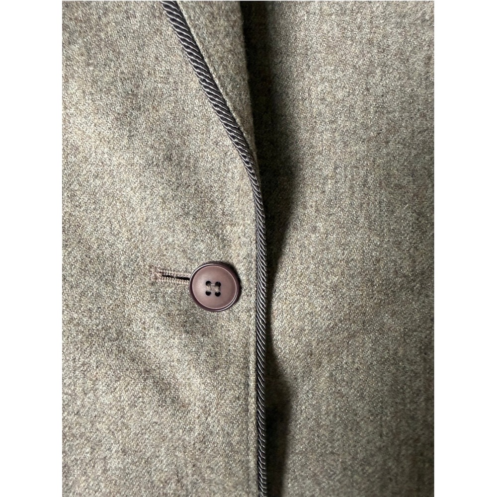 Vintage Sasson Wool Blend Blazer Jacket Taupe Corded Trim Sz Small‎ - Picture 7 of 12